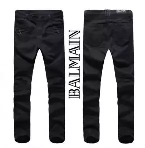 hommes balmain straight biker jeans hiphop pants classic black